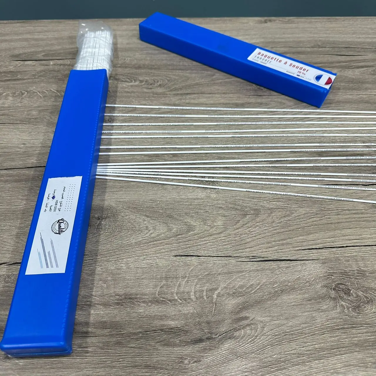 BAGUETTE ARGENT 20 Pourcent ENROBEE DE SOUDURE CH HSI8 0250 MADE IN FRANCE (Bleu)